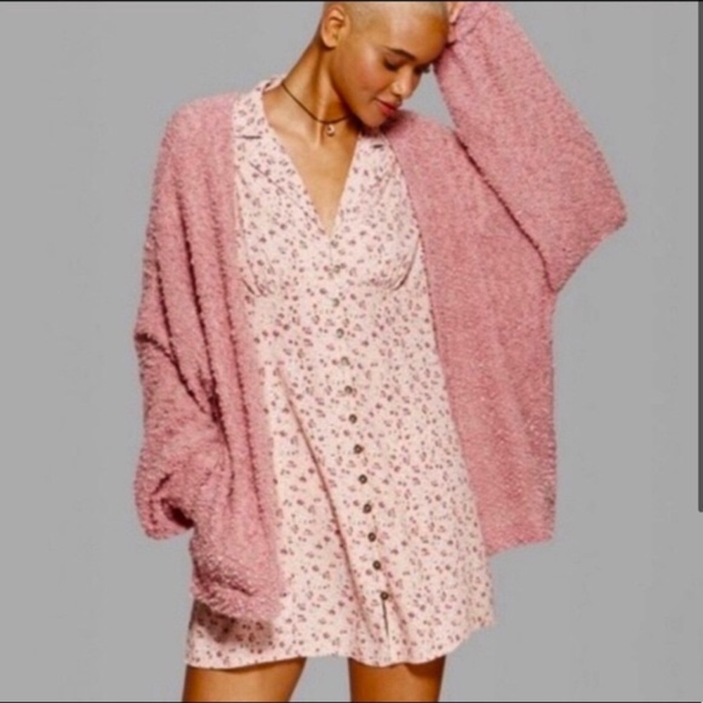Pink Oversized Cardigan